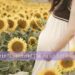 femme enceinte seule au milieu des tournesols