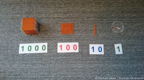 matériel des perles pour travailler les mathématiques dans la pédagogie Montessori