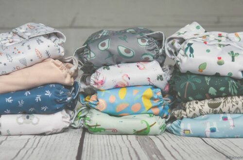 couches lavables empilées