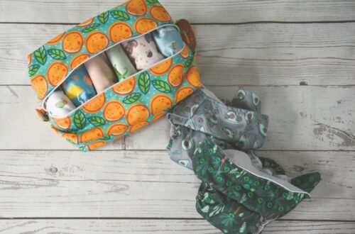 couches lavables dans une pochette